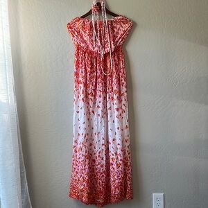 Poupette St. Barth Pink and Orange Floral Dress